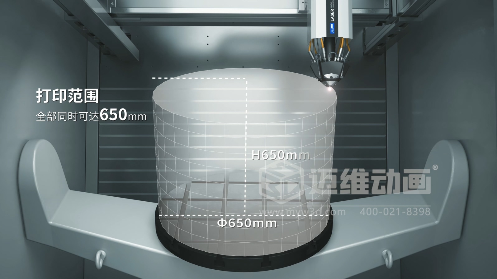 想讓客戶秒懂你的 3D 打印機(jī)？用三維動(dòng)畫展示激光送絲設(shè)備生產(chǎn)工藝，接單更輕松(圖1)