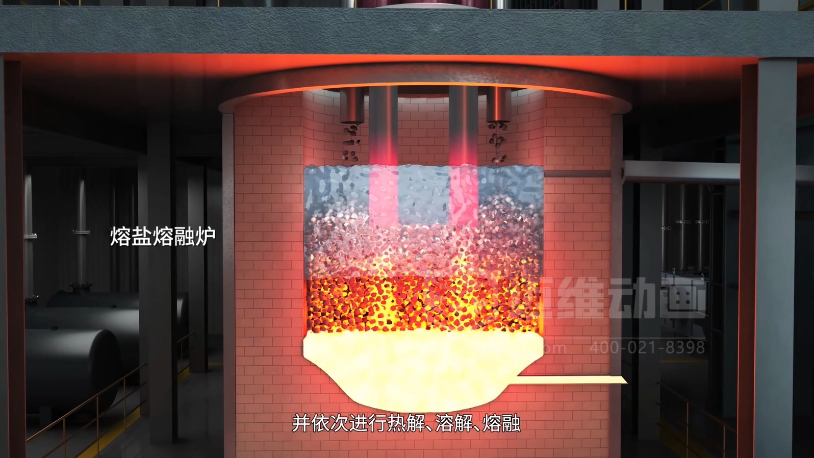 生活垃圾焚燒飛灰熔鹽熔融資源化工藝技術(shù)三維動畫(圖5) 生活垃圾焚燒飛灰熔鹽熔融資源化工藝技術(shù)三維動畫(圖5)